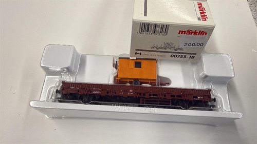   Märklin 00753-18 Kæpskinnevogn med skurvogn (BRUGT)
